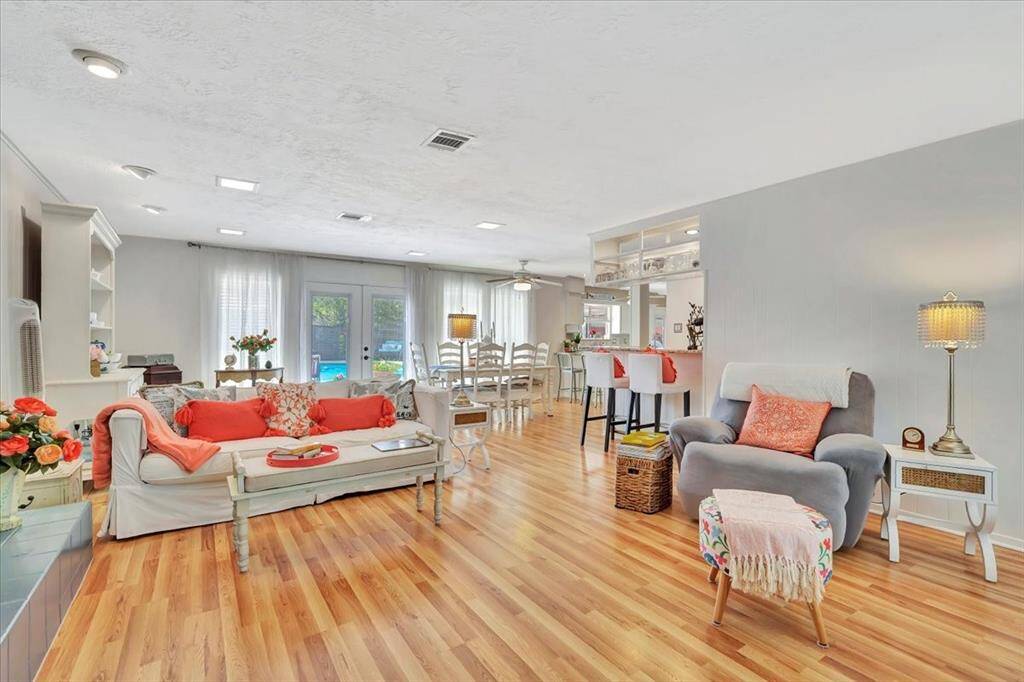 You can have a multitude of different furniture arrangements in this large family room. If you're one that likes to entertain, you'll love all of the space for get togethers and conversation.