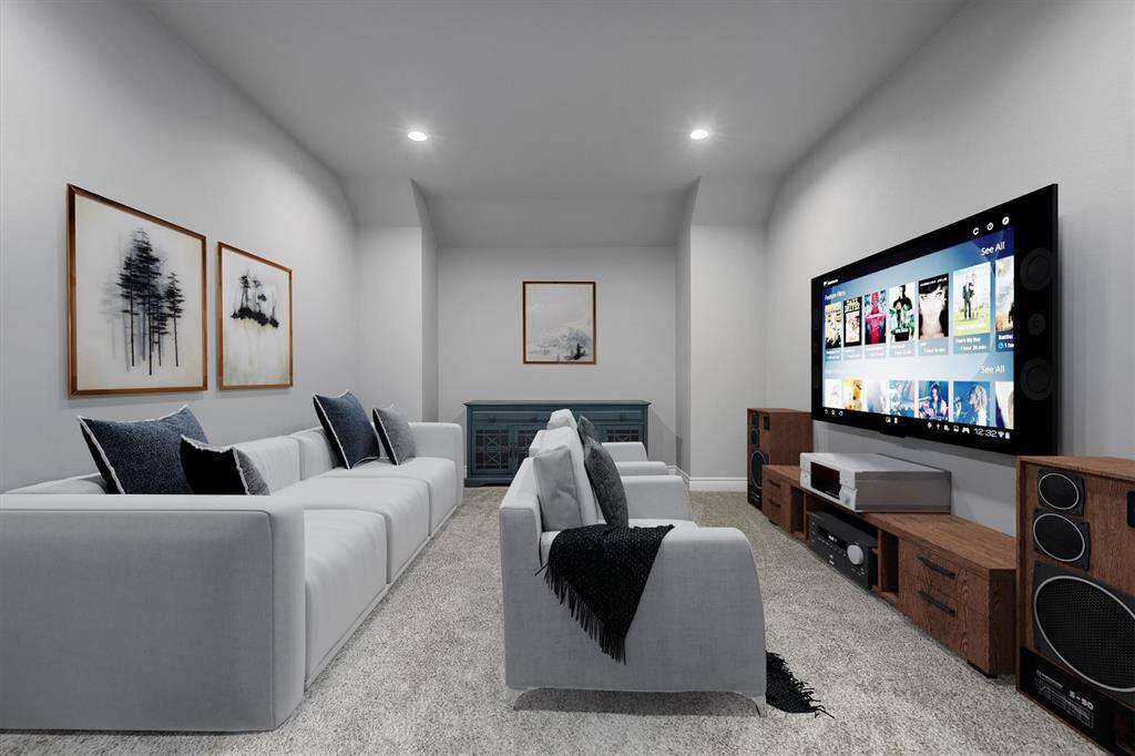 Virtual staging of media room to give ideas!