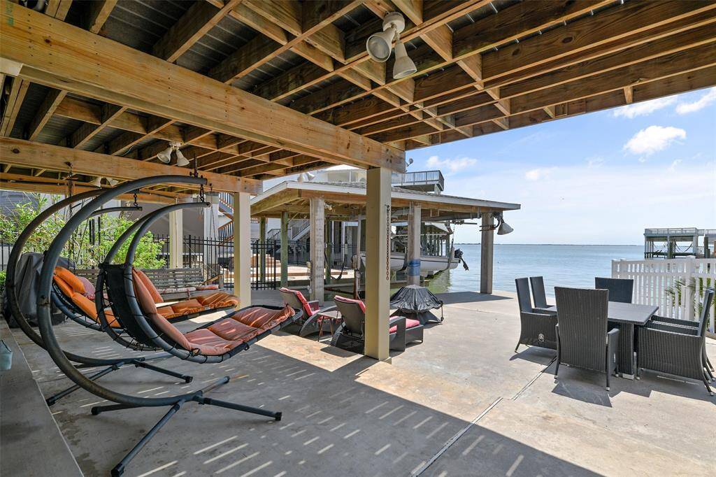 Top level of the outdoor space still allows you to relax in some covered space