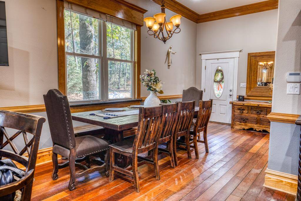 Dining Room leads to the large back porch.