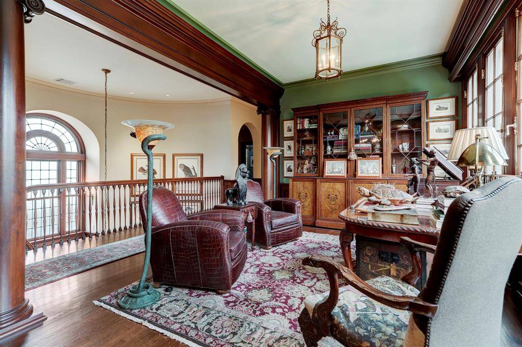 The upstairs library is open to the landing was expanded to have an adjacent office.   This also makes a nice central upstairs gathering area.