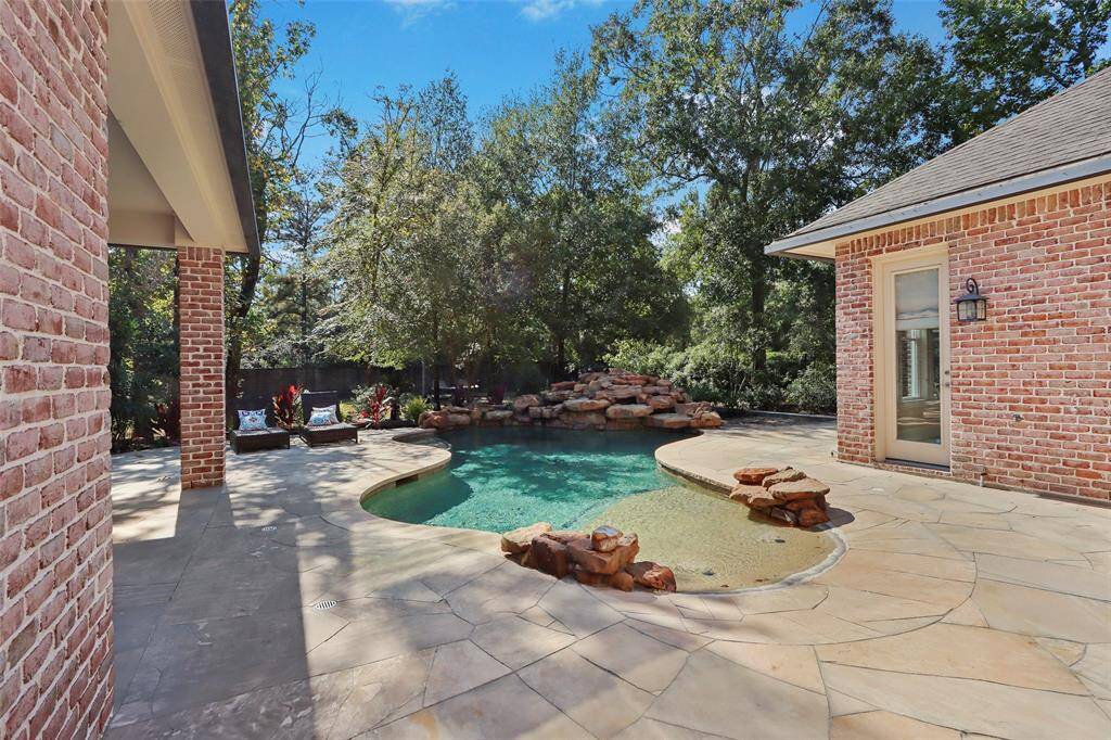 Beautiful pool with rock design.