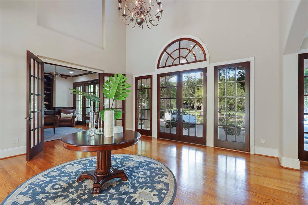 View of front entry and office/study.