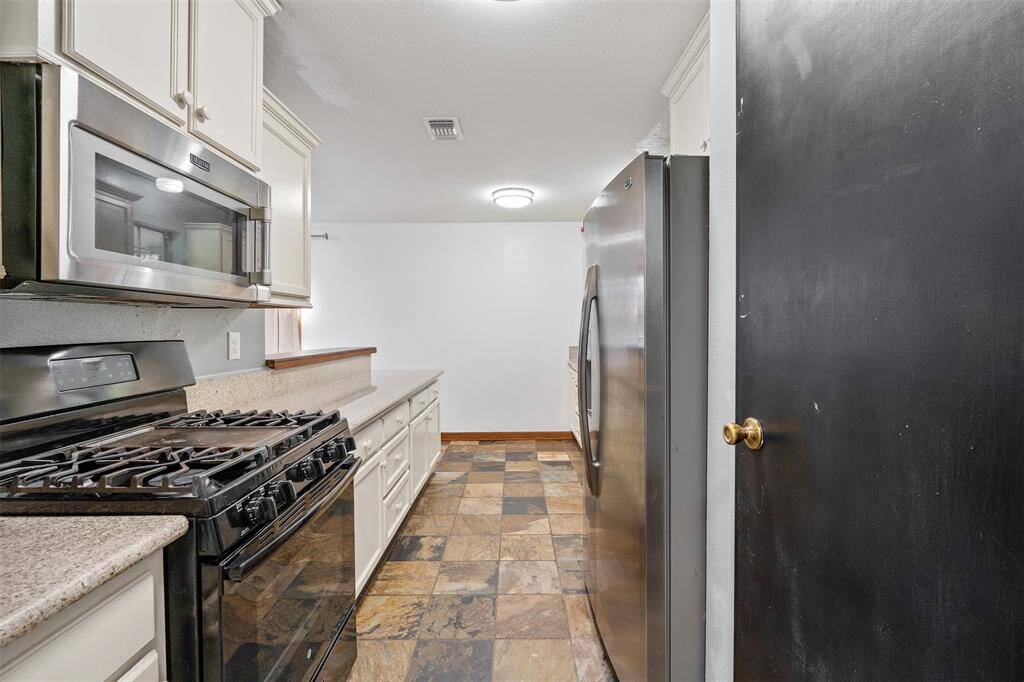 Granite Counter tops, Built in Microwave and gas stove.