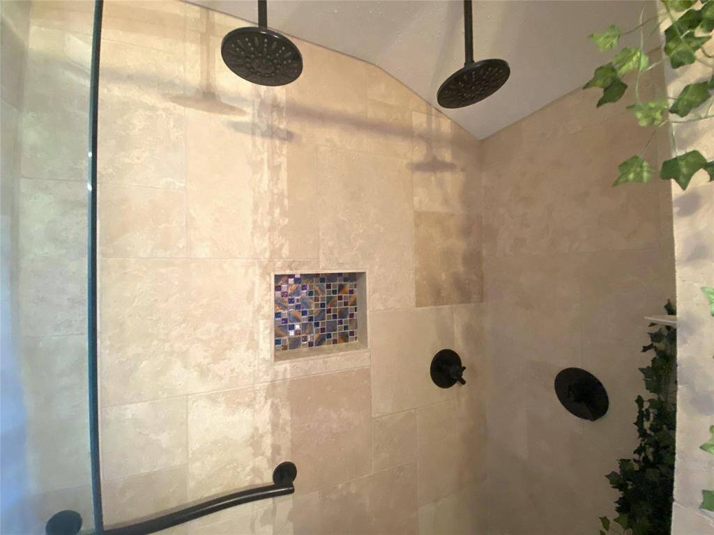 Dual rain shower heads.
