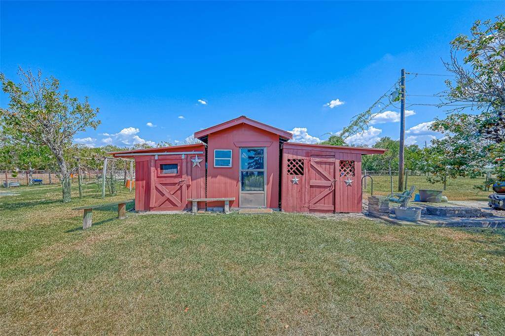 Storage building and wood shed
