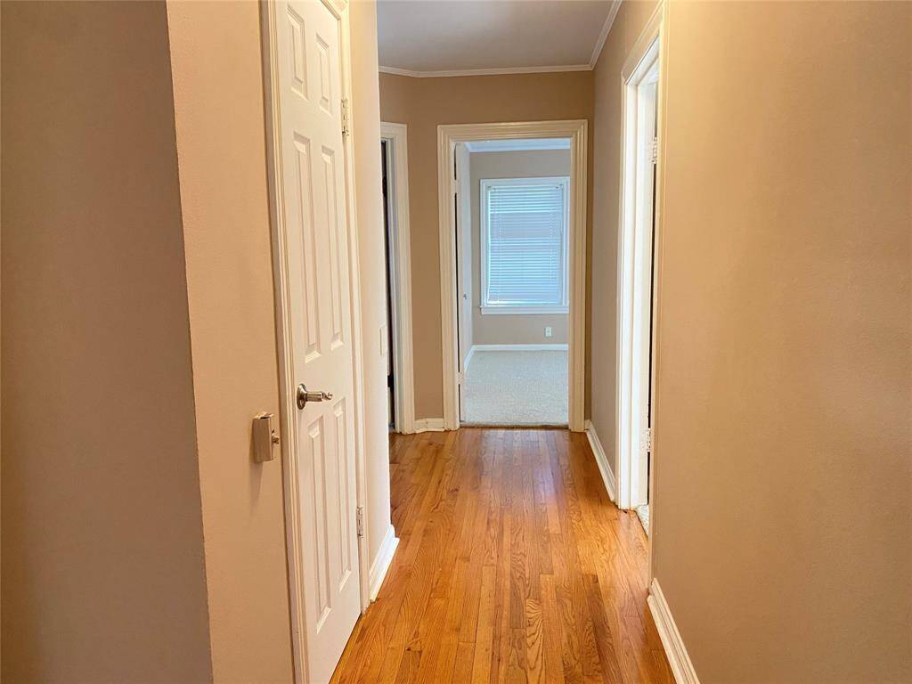 Hallway with large cedar closet