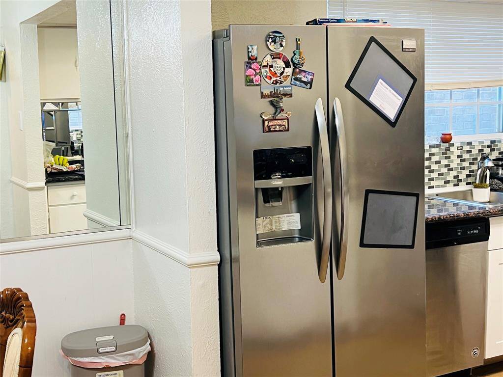 Stainless steel refrigerator and dishwasher