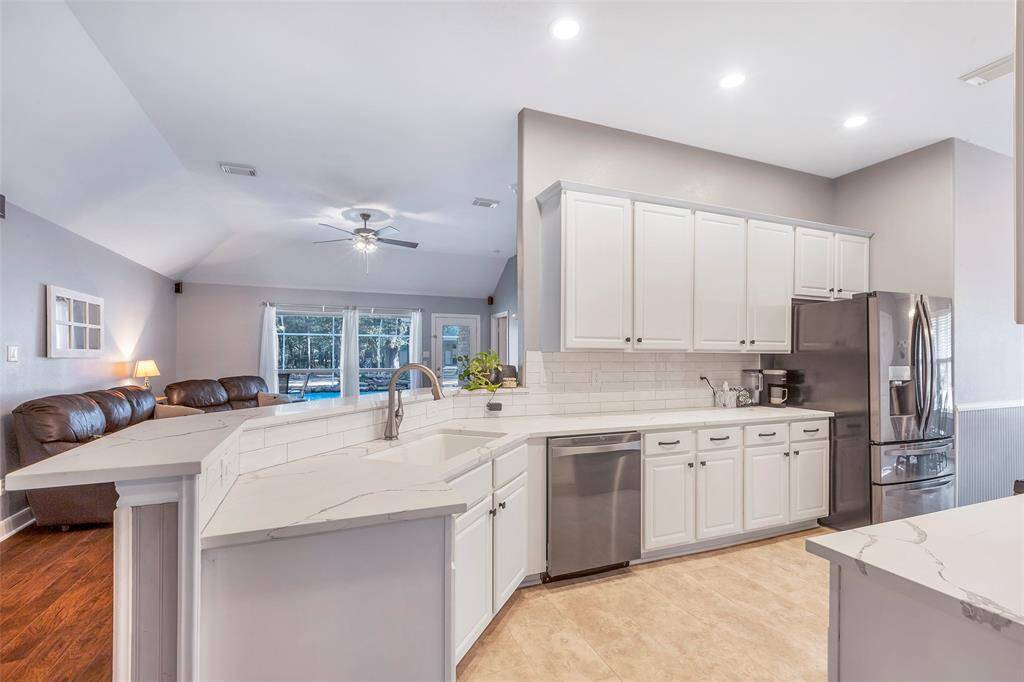 Kitchen open to living room