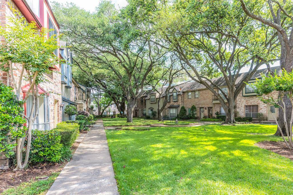 Beautiful old oaks abound in this courtyard