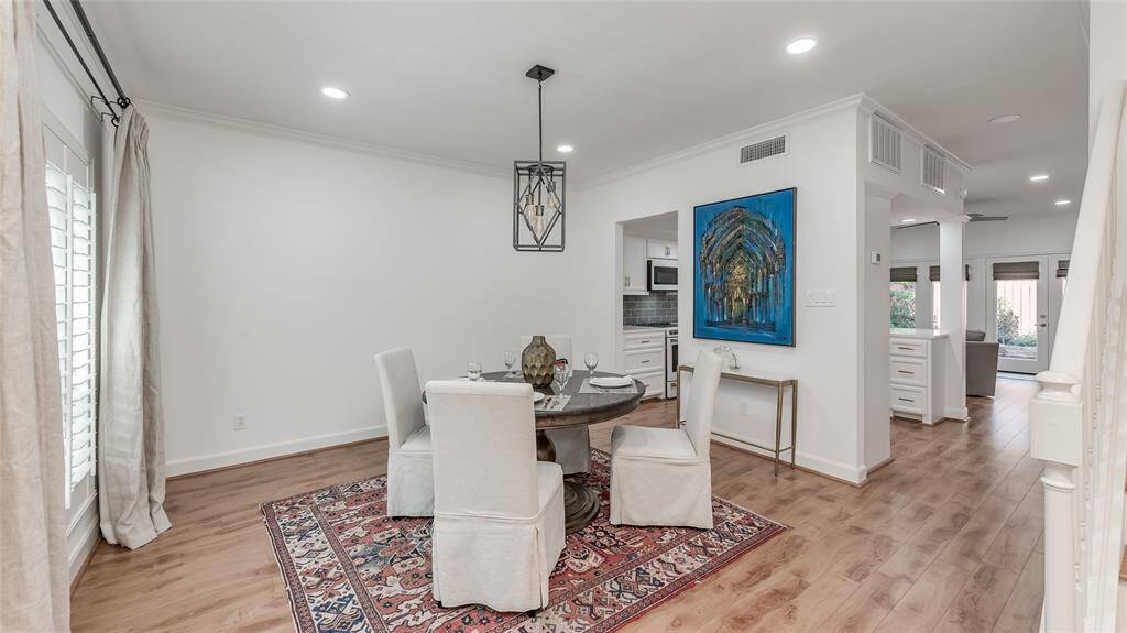 Large dining room can serve as an office also