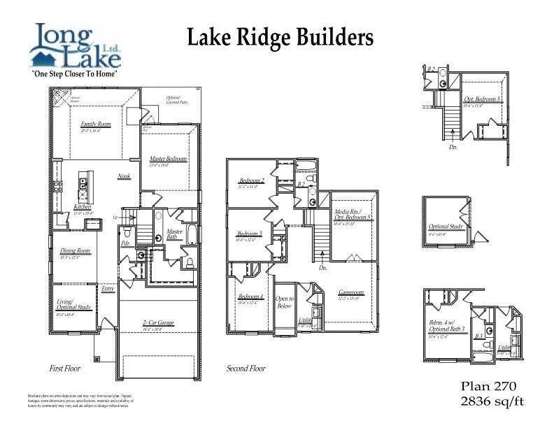 Plan 270 features 4 bedrooms, 3 full baths, 1 half bath and over 2,800 square feet of living space.