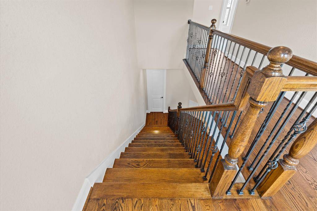 Beautiful iron stair railings.