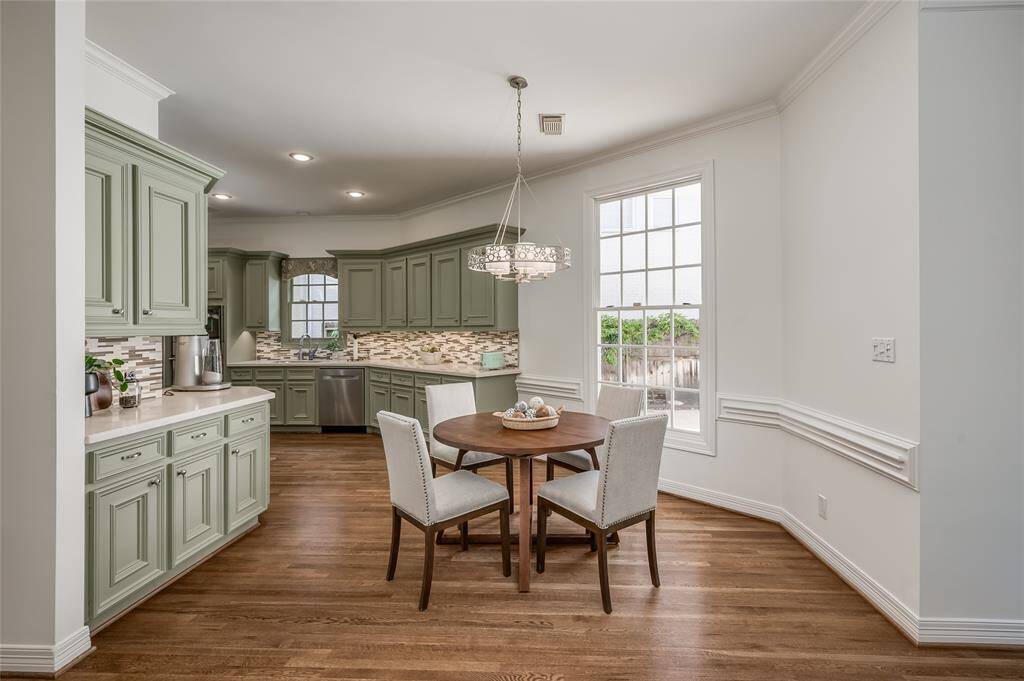 Enjoy your morning coffee in this sunny breakfast nook.