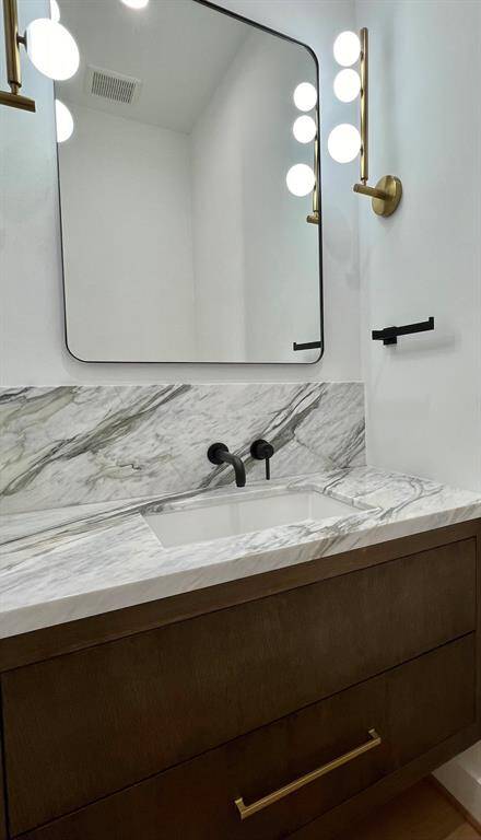 Powder Bathroom- marble countertop