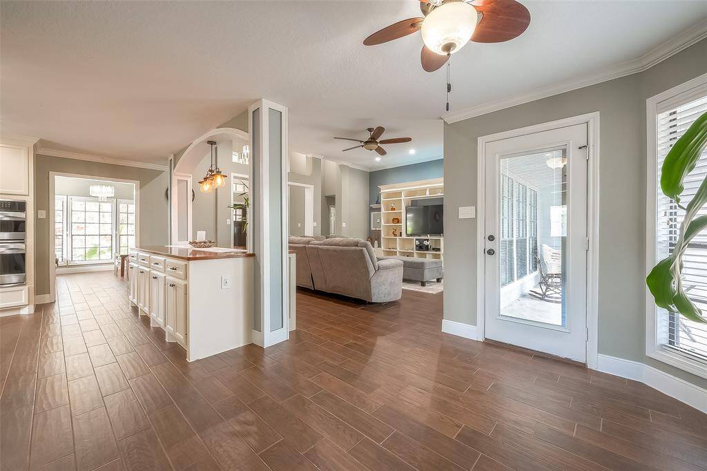 This additional view of the breakfast nook shows the open-concept interior overlooking both the kitchen and family room.