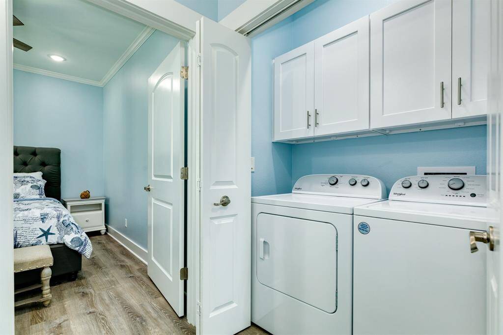 Laundry area in hallway