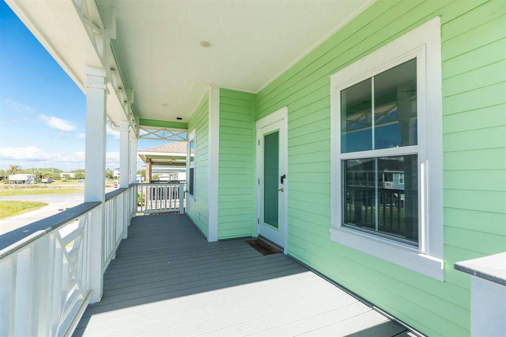 Porch is composite decking - easy to maintain