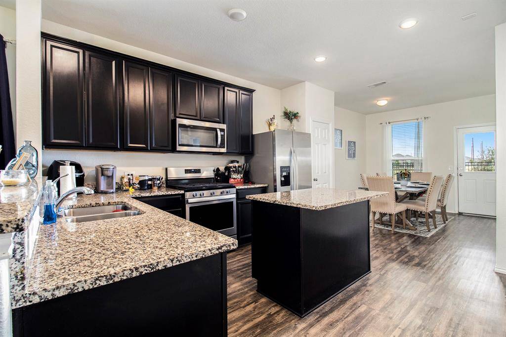 kitchen open to living room