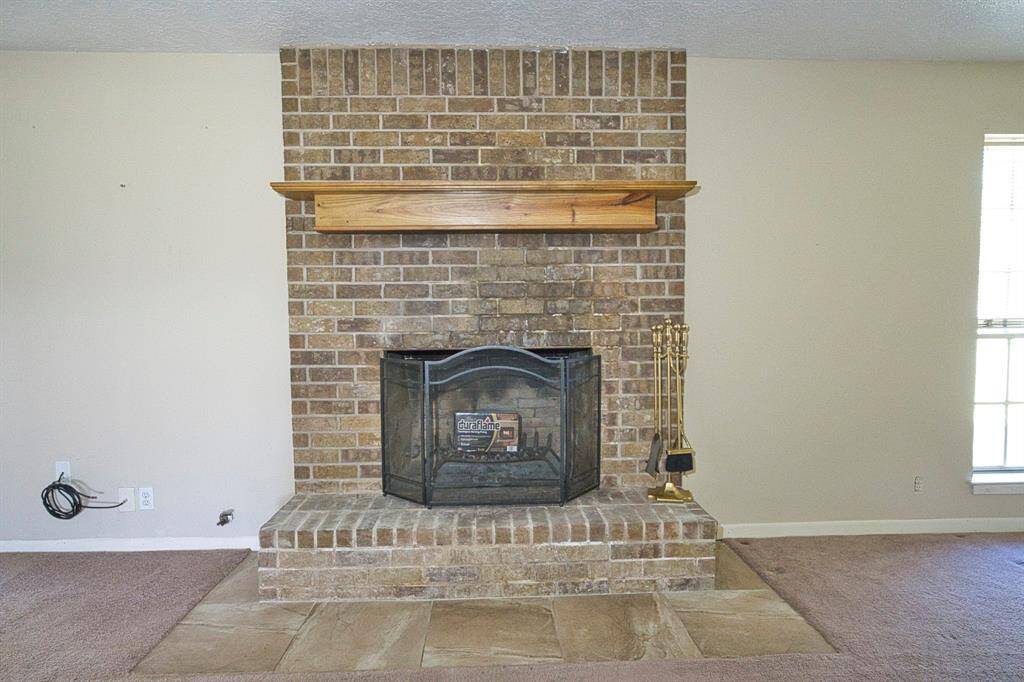 Wood burning fireplace