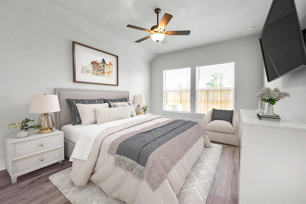 Enjoy the serenity in this virtually staged primary bedroom.