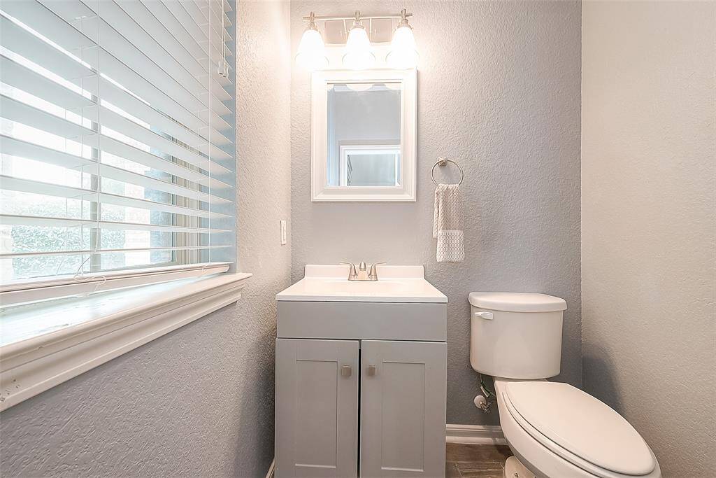 Convenient downstairs half bath.
