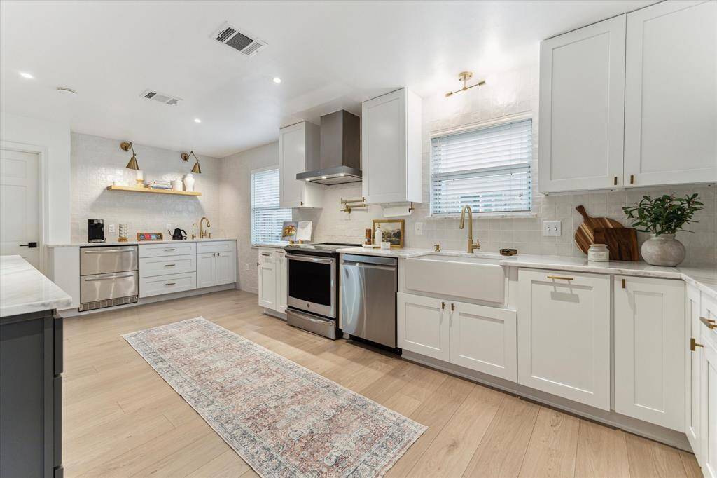 Bright and open this kitchen is the perfect spot for gathering family and friends