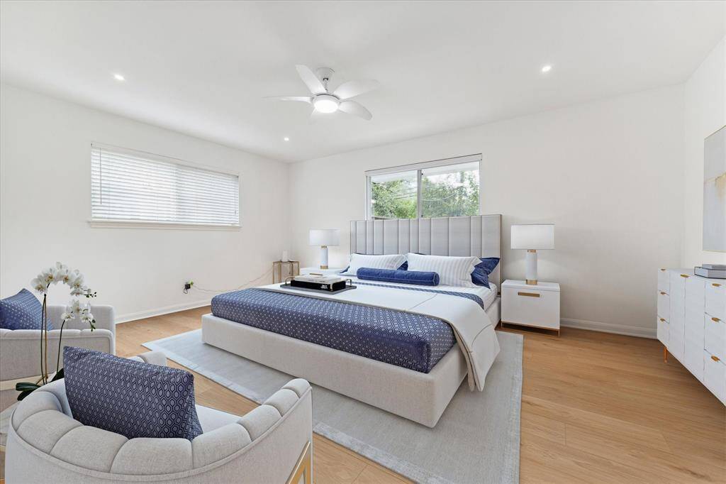 Alternate view of the primary bedroom (virtually staged), plenty of room for a sitting area!