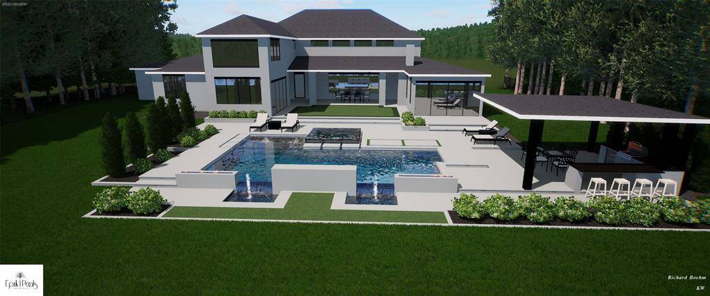 Pool rendering. Easy to imagine relaxing here with water view and no rear neighbors!