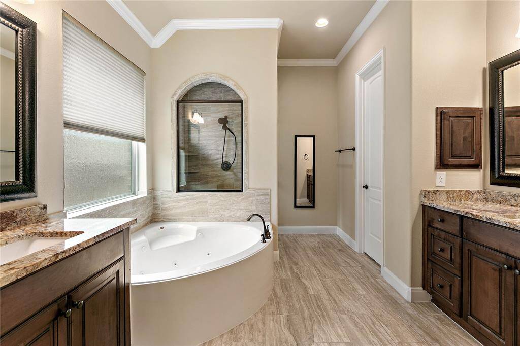 Double vanities offer plenty of space.