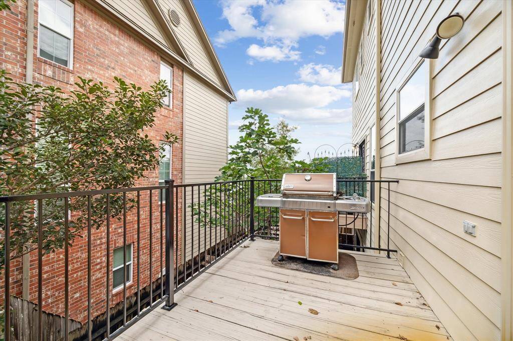 This private balcony is directly off of the kitchen.