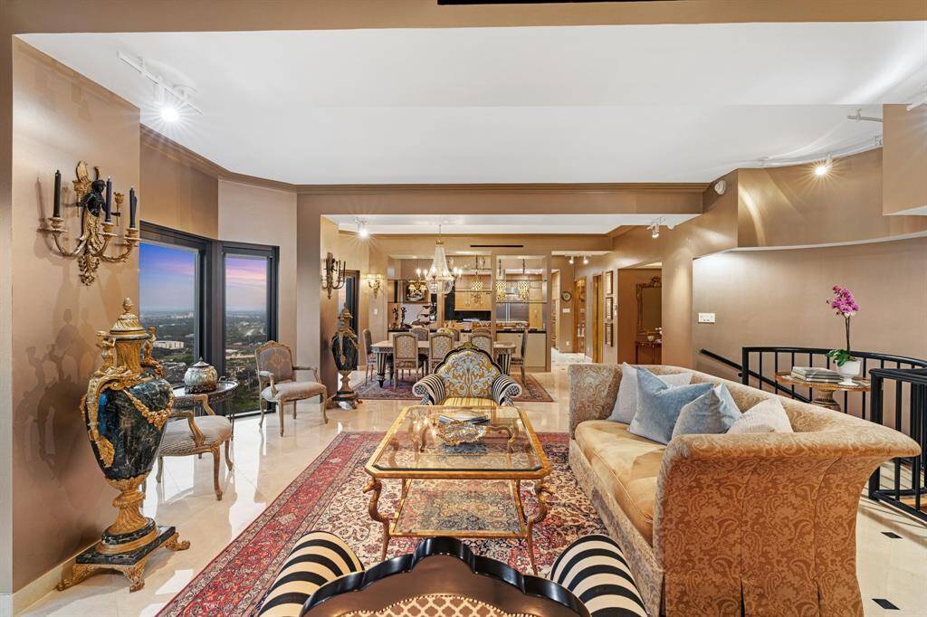 The living areas accommodate large scale furnishings.