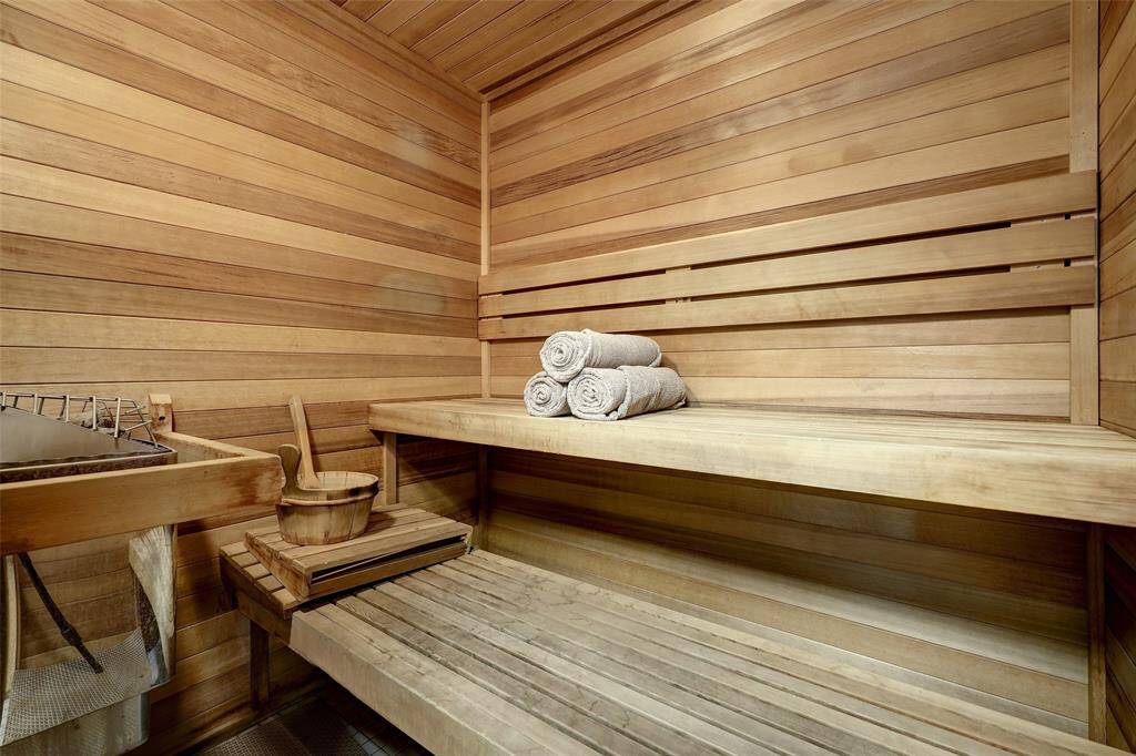 Dry sauna at the fitness center.