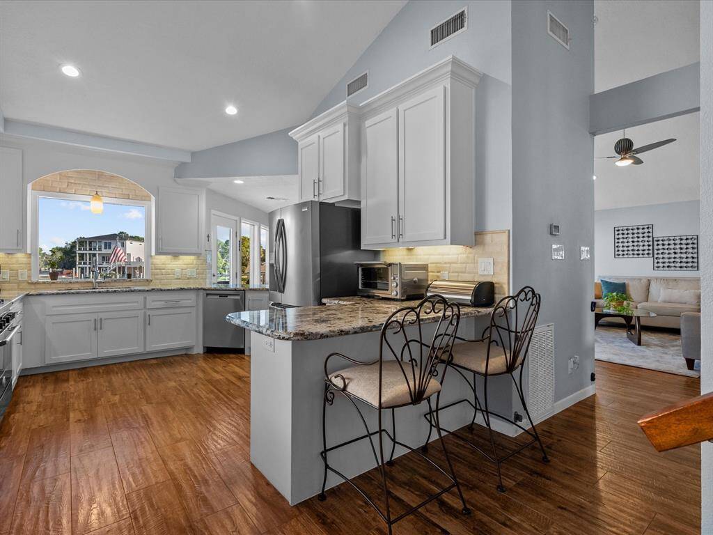 Breakfast Bar with Seating in this Open Layout