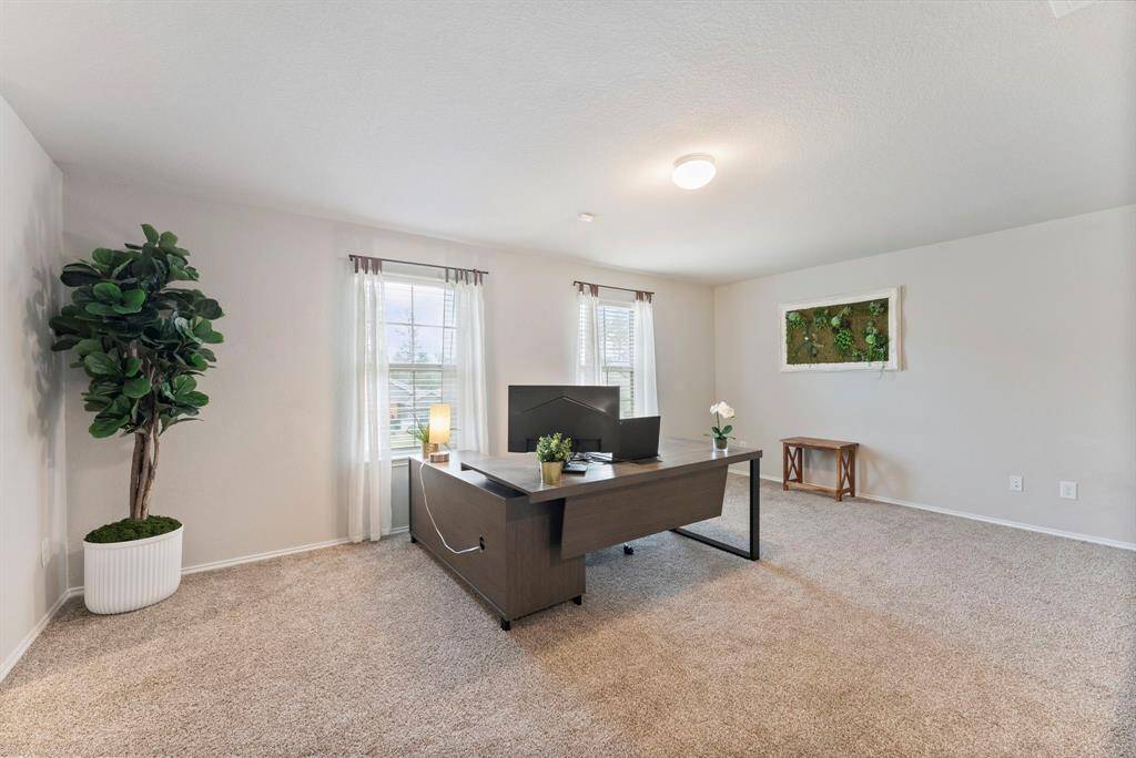 Two front-facing windows fill the space with plenty of natural light, creating a bright and welcoming atmosphere.