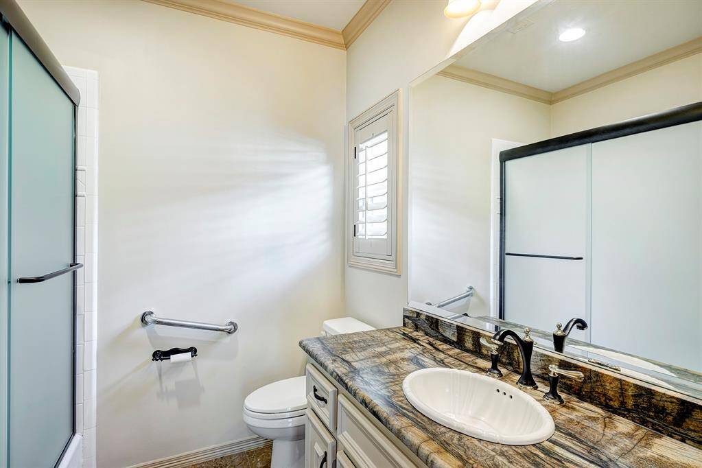 Each bath features a beautiful counter. This one is for the bedroom by the stairs.