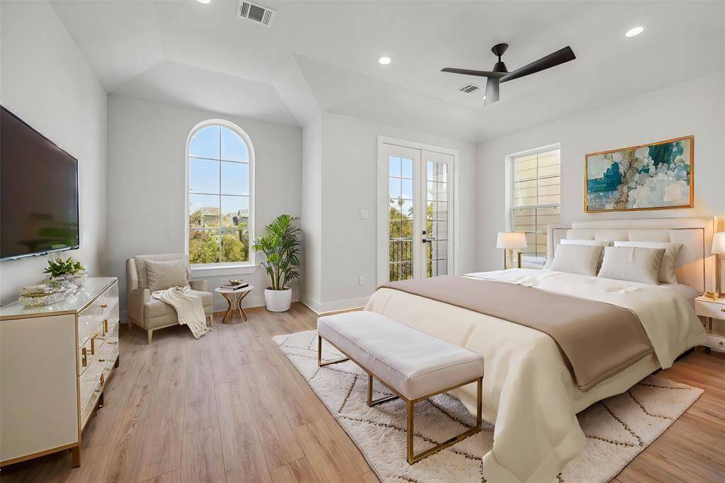 On the 3rd floor, this gorgeous and private primary suite is spaciously designed.