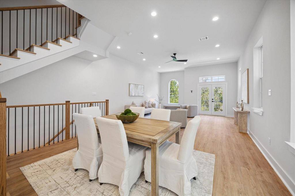 Dining area open to living room