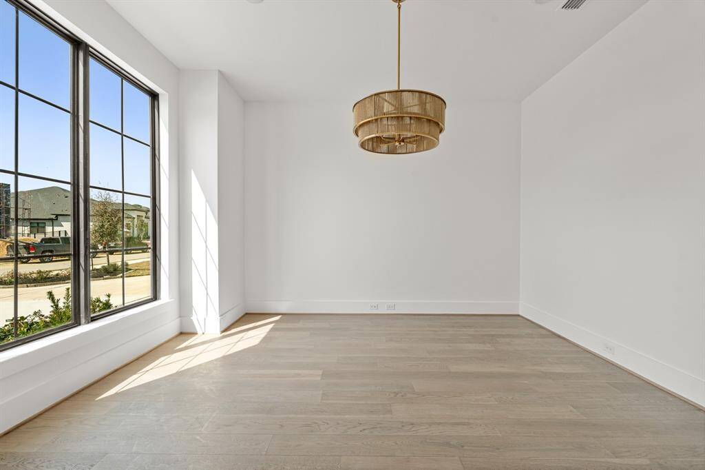 nSophisticated and quiet, this private study features double doors for added privacy.
