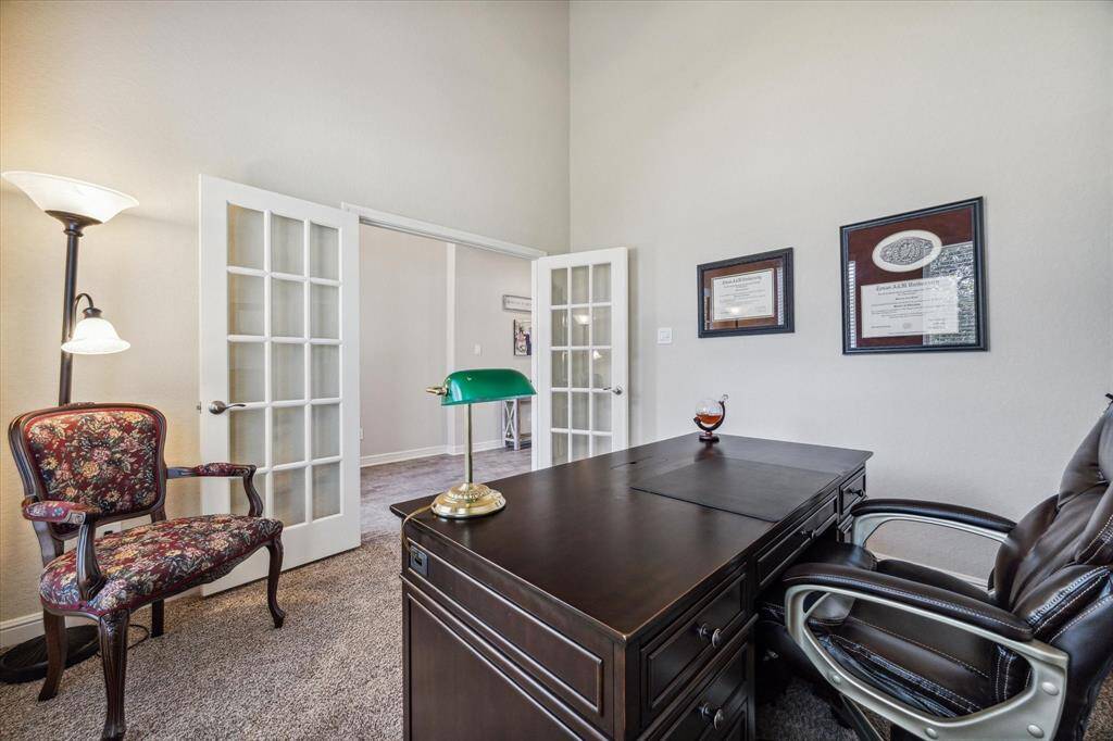 Another view looking out of the office.  Notice the double French doors.