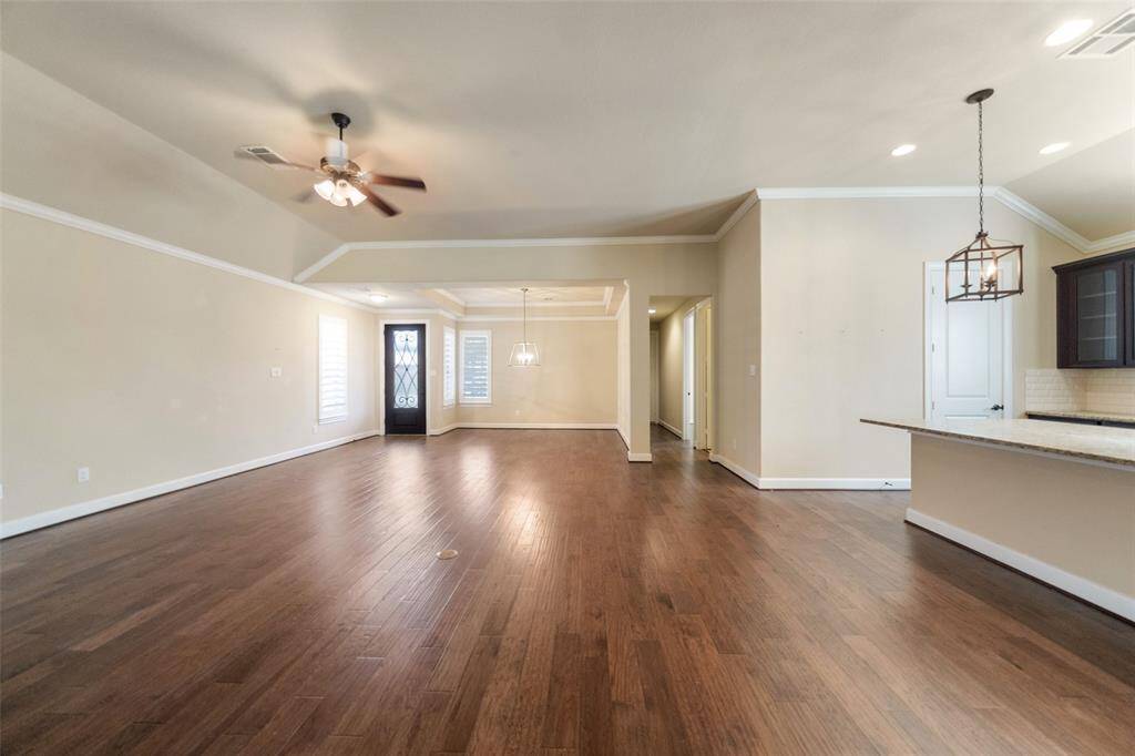 view from dining area toward family room