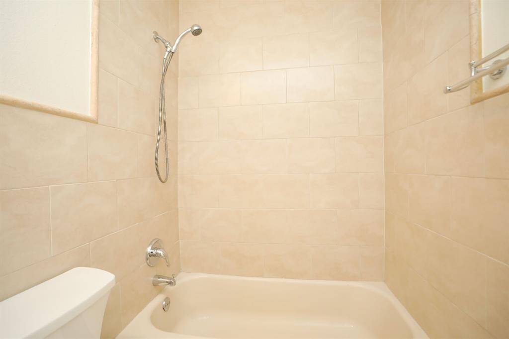 Close-up of tub/shower.