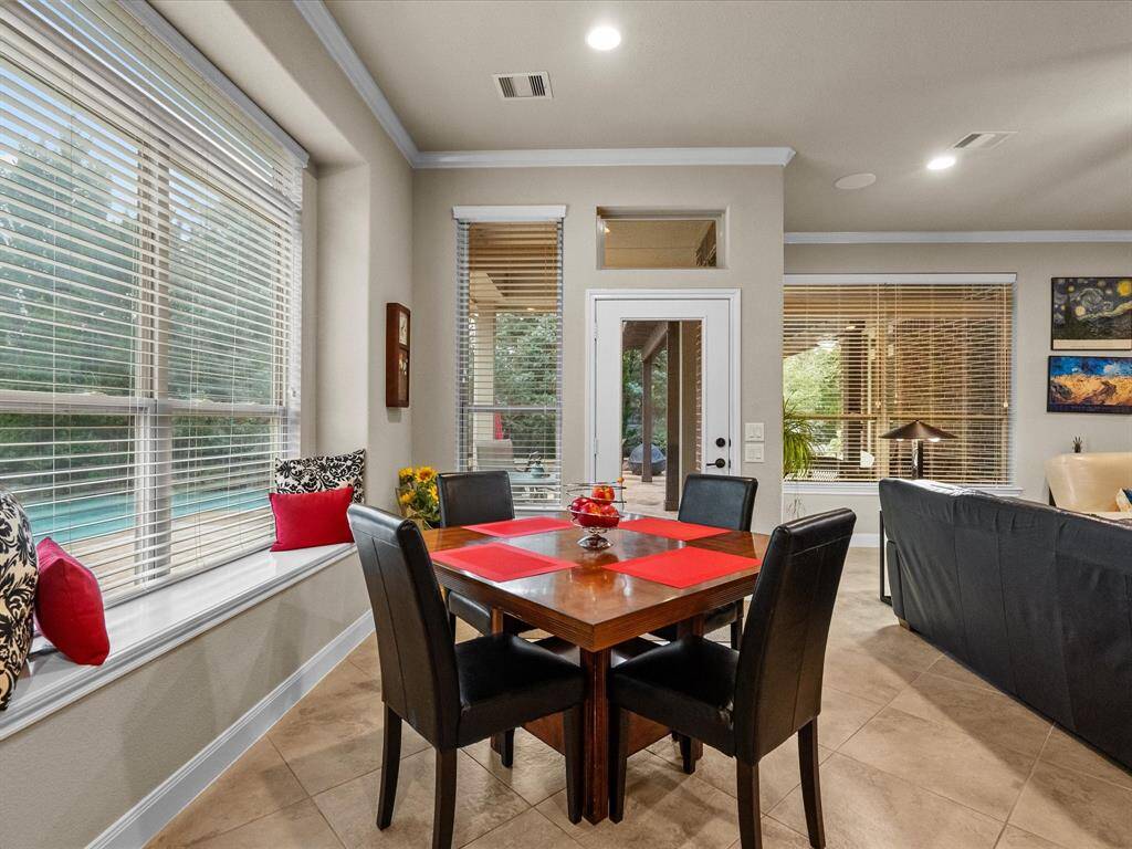 Breakfast Area Off of Kitchen with Amazings Views into the Backyard