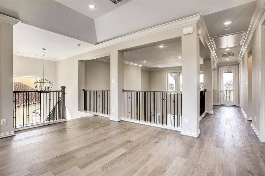 Private bathroom with large standing shower and lots for counter space.