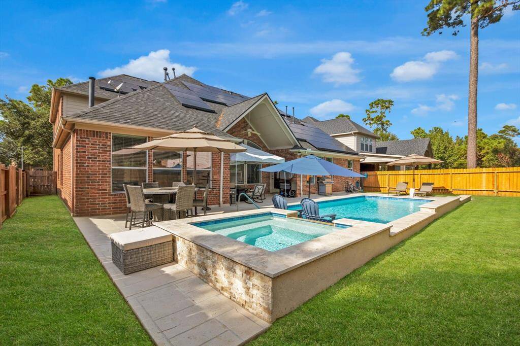 Over 200K in recent major upgrades including new pool/hot tub in 2023 (80K). Roof is 2022, and 112K in solar panels (2023) without a lease - they go with the house! Panels provide about 3000KW per month.