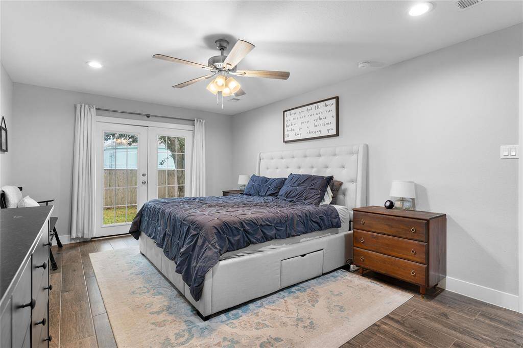 French doors that lead to covered patio.