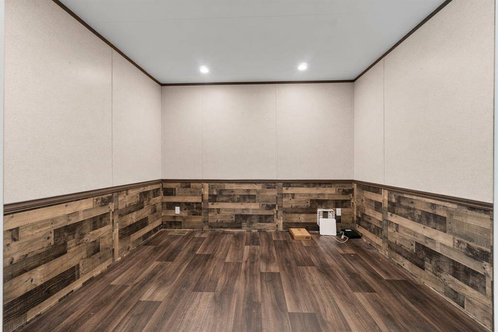 Enter the barn door to the Office or possible a 4th bedroom