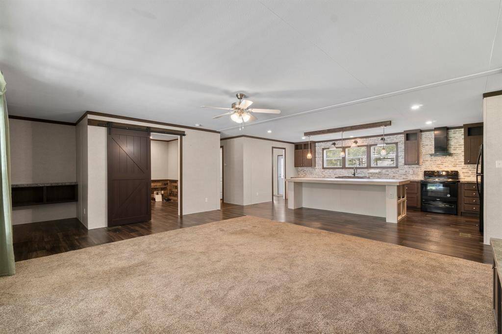 Livingroom open up to the kitchen
