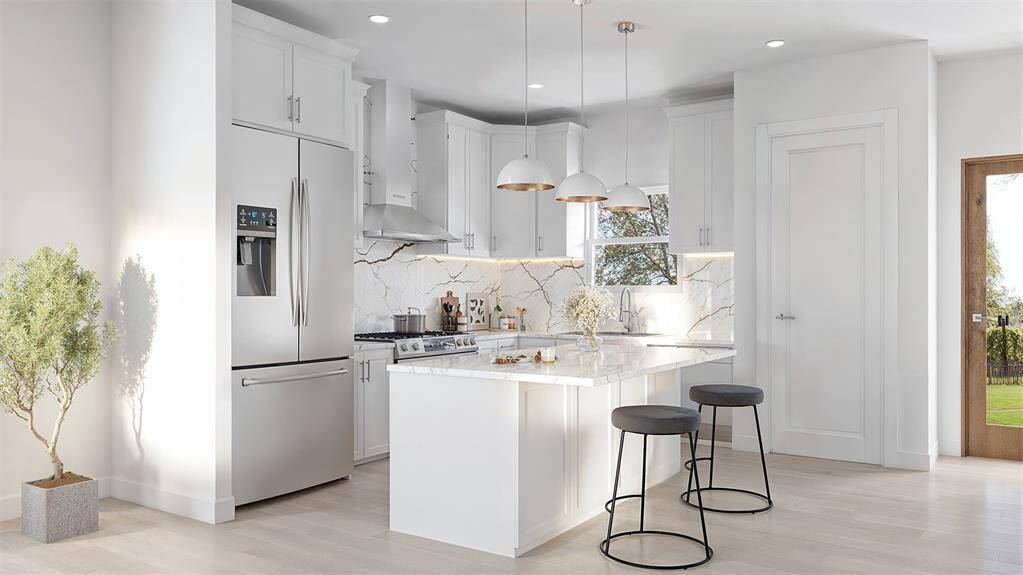 Sleek Kitchen Area with Quartz Countertops