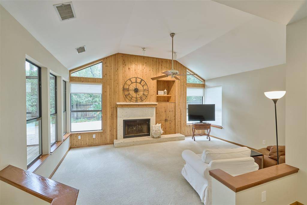Cozy living room with gas log fireplace